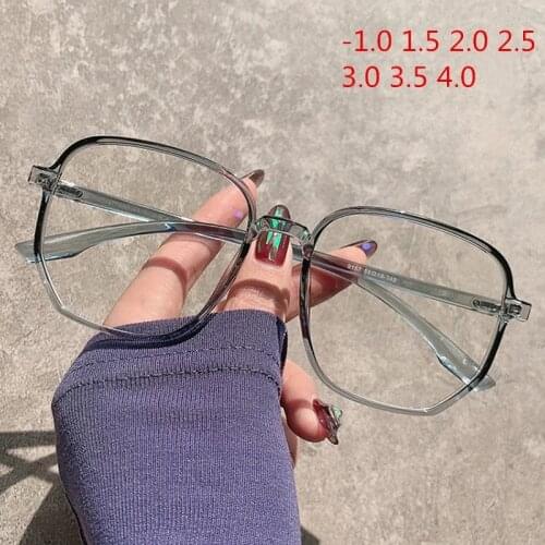 Finished Myopia Glasses Women Men Vintage Oversized Eyeglasses Student Short Sight Eyewear -1.0 1.5 2.0 2.5 3.0 3.5 4.0 5.0 6.0