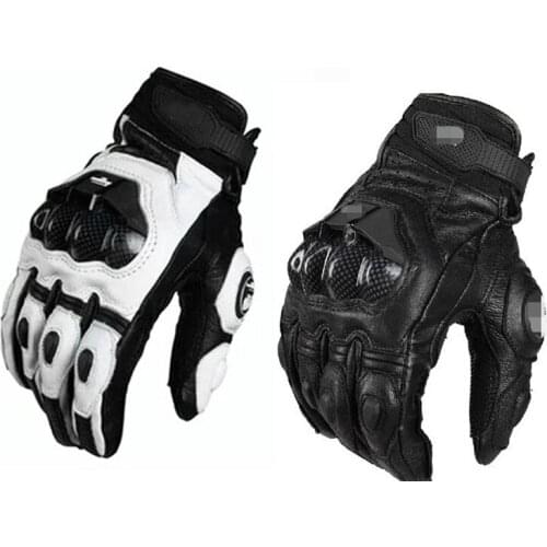 Motorcycle Gloves Racing Bike Genuine Leather Carbon fiber Full Finger Gloves Winter Bicycle golve Outdoor Sports Glove summer