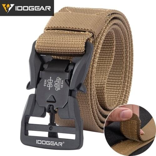 IDOGEAR Tactical 1.5" Belt EDC Belt Quick Release Magnetic Buckle Belt Airsoft Hunting nylon Belt Daily Gear 3413