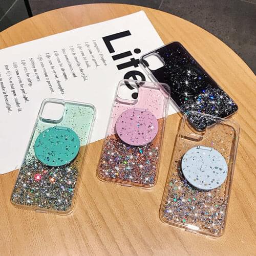 Luxury Mirror Stand Bling Glitter Crystal Sequins Phone Case For iPhone 11 Case 11 Pro XS Max XR X 6 6s 7 8 Plus Soft Cover