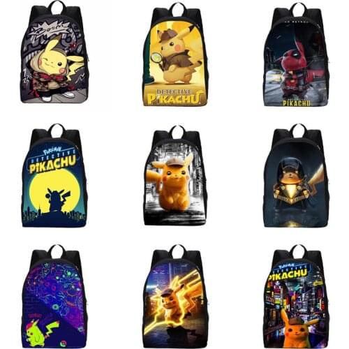 Pokemon Pikachu Student Backpack Large-capacity Cartoon Animation Waterproof School Bag Essential Stationery Gifts for School