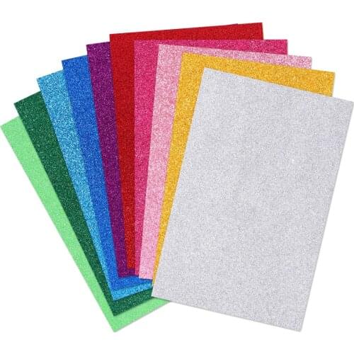Supvox 10pcs DIY Sheets Colorful EVA Sheets A4 Glittering Paper for DIY Scrapbooking Projects