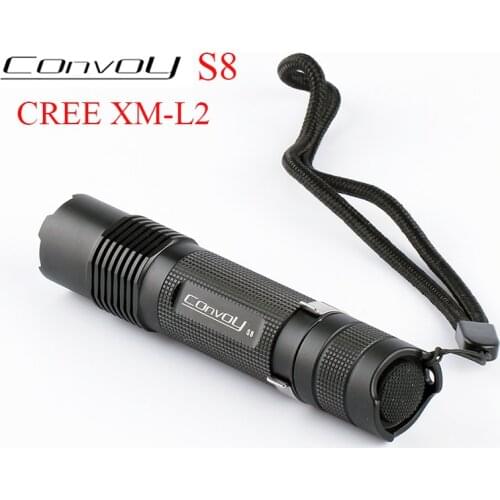 Convoy S8 Cree XML2 T6 U2 LED Flashlight Linterna LED S2 Plus Lantern 18650 Flash Light Torch Camping Lamp Work Bike Light Black