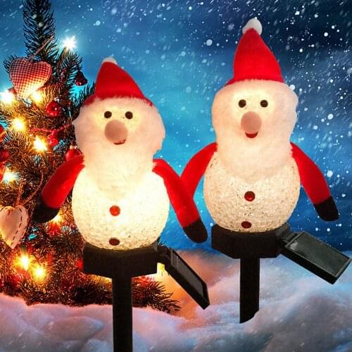 Outdoor Garden Decoration Landscape Light Solar Light Christmas Cartoon Snowman Ground Lamp Creative LED Lawn Light