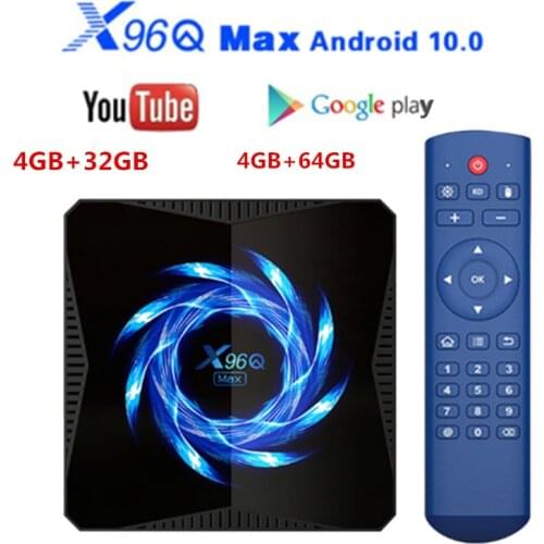 X96q max smart tv caixa android 10.0 4gb 64gb 32 allwinner h616 quad core 5g wifi bluetooth 4k media player caixa da tevê de and