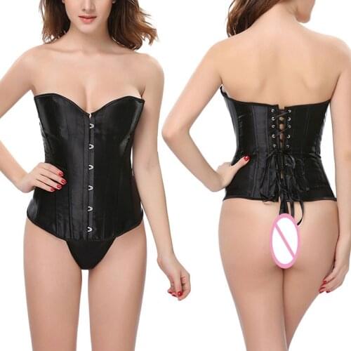 Womens Cummerbunds Boned Bustier Tops Sexy Strapless Solid Color Cross Tie Up Overbust Corsets Bride Marriage Wear Womens Belt