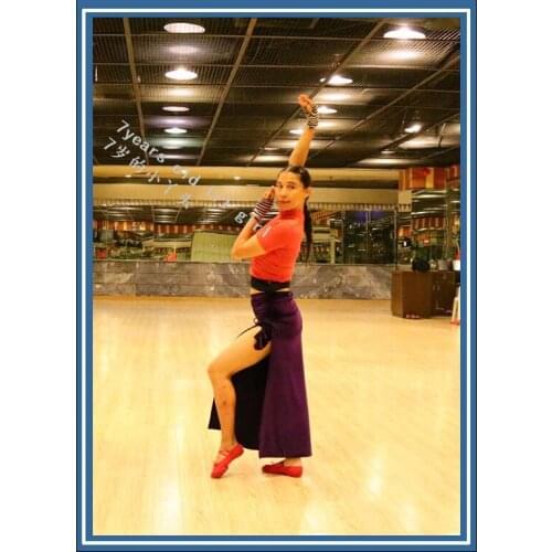 Bellydance Costume Tribal Fusion velvet skirt with Open Slit SRA18