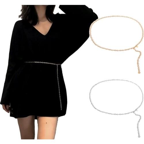 AWAYTR 2020 Stylish Fashion Chain Shape Alloy Belt Cummerbunds For Women Female Nice Style Party Fashion Clothing Accessories