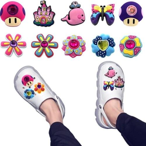 1pcs High Imitation Shoe Charms Whale Butterfly Flower Mushroom Shoe Decorations Accessories Ornaments Fit Bracelet Kid Gift