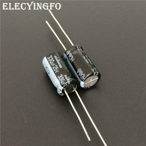 10pcs 330uF 25V NICHICON HD Series 8x15mm super Low Impedance 25V330uF Aluminum Electrolytic Capacitor