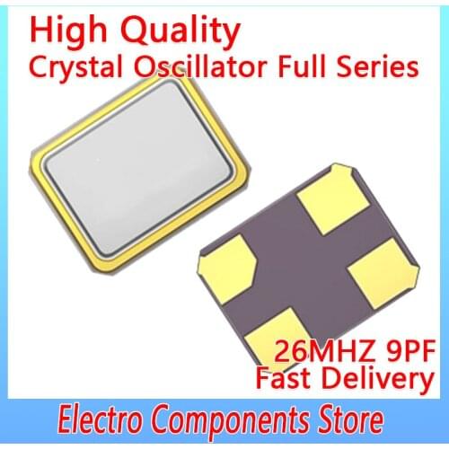 10PCS/LOT 4Pin 3225 SMD Quartz Resonator Crystal 26MHZ 9PF ±10PPM Quartz Crystal Resonator Passive Oscillator 3.2X2.5mm