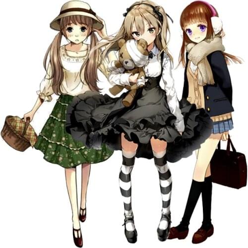 12PCS Anime girl Stickers Crafts And Scrapbooking stickers kids toys book Decorative sticker DIY Stationery