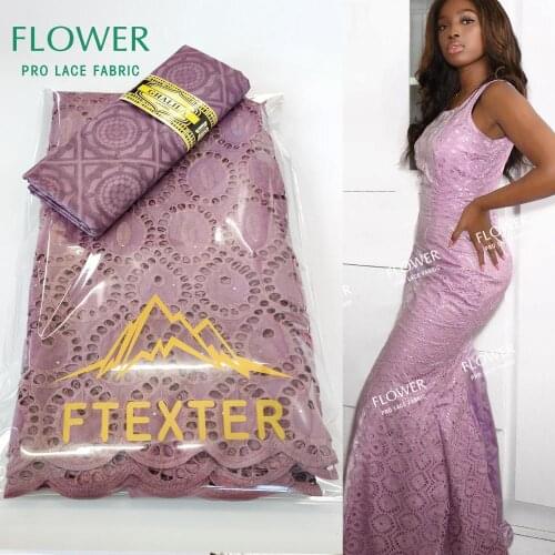 2.5+2.5 Yards Embroiders Austria Cotton 2020 Dubai Swiss Voile Lace By The Yard Bazin Riche Gextczer For Sewing Women Clothing