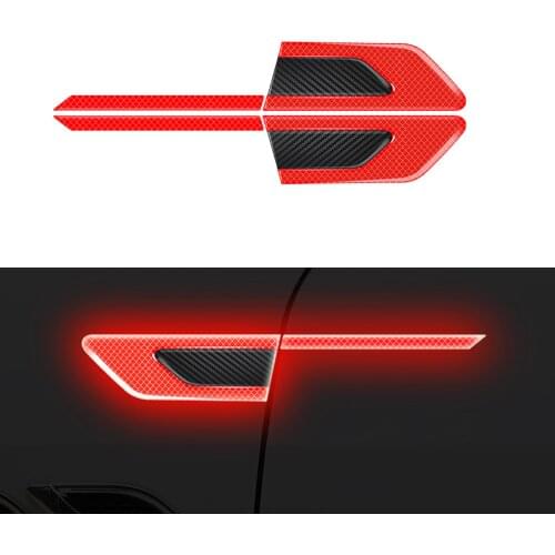 2Pcs/Set Car Reflective Safety Warning Strip Tape Car Bumper Reflective Strips Secure Reflector Stickers Decals