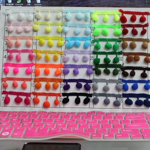 20Yards colorfuly Tiny Lace Pompom Trim 10mm Pom Trim Sewing Decoration Ribbon Ball Fringe For Craft DIY Materials