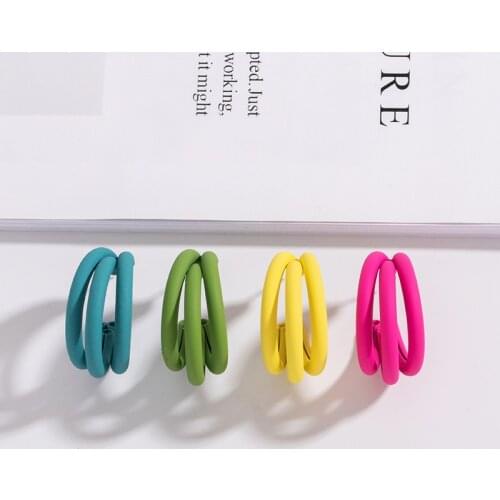 2020 new Fashion cute Candy color multiple C shape Stud Earrings for Women