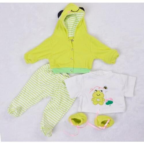 22-23 inch Baby Boy Clothes Cosplay Green Frog outfit fit For 50-57 cm silicone dolls bebes reborn bonecas toy gifts