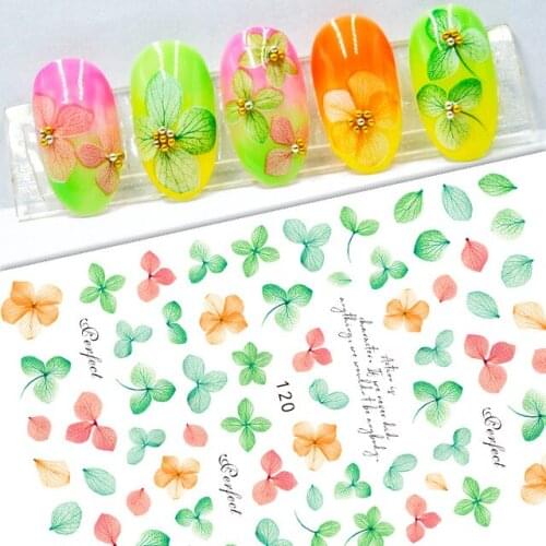 3D Nail Sticker Clover Flower Slider Nails Art Decoration Wraps Decals Cute Design Adhesive Manicure Tips Stickers Pegatina