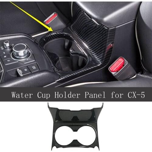 ABS Carbon Fiber Water Cup Holder Panel Cover Trim Stickers Decorations for Mazda CX-5 CX5 2017-2021 Car Styling