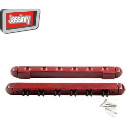 Free shipping 6pcs Billiards Pool cue racks brown wooden snooker table fixed cue rack billiard accessories