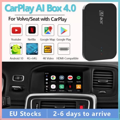 Wireless CarPlay Ai Box Supports YouTube Netflix Video GPS WIFI BT, for Volvo S60 S90 XC40 XC60 XC90 V60 V90 Seat with CarPlay