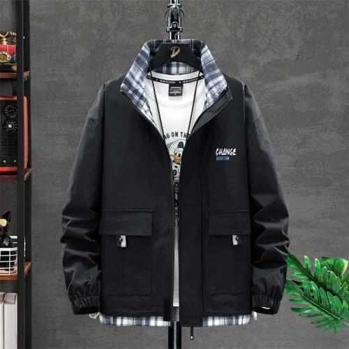 Plus Size10XL 9XL 8XL 7XL XXXXXL Harajuku Baseball Jacket Men Collar Zipper Outwear Streetwear Hip Hop Coat Spring Oversized