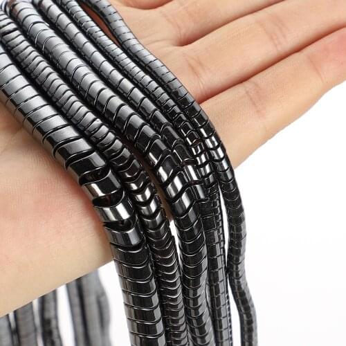 Wave Black Hematite Natural Stone Beads Round Loose Beads For Jewelry Making DIY Bracelet Necklace Accessories Beads 4-8mm