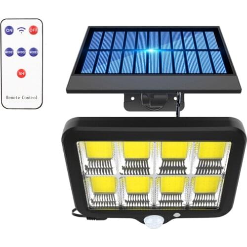Remote Control 160 LED COB Solar Light PIR Motion Sensor IP65 Outdoor Solar Wall Street Light Waterproof Lamp