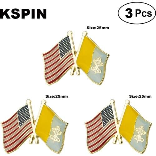 U.S.A. & Vatican Frendship Lapel Pin Brooches Pins Flag badge Brooch Badges