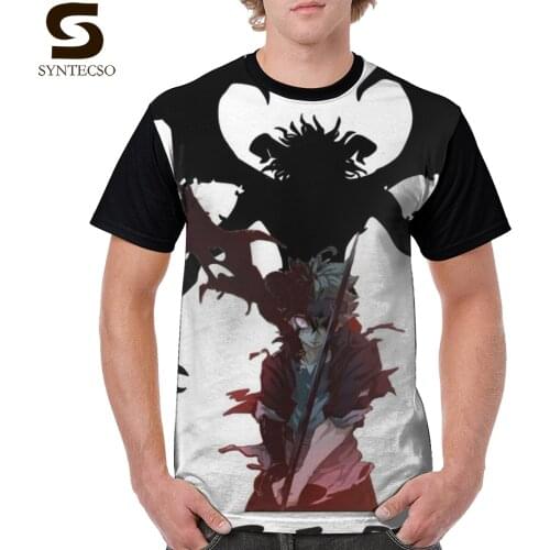 Black Clover T Shirt Plus Ultra MHA T-Shirt Fun Short Sleeve Tee Shirt Basic Men Polyester Graphic Tshirt