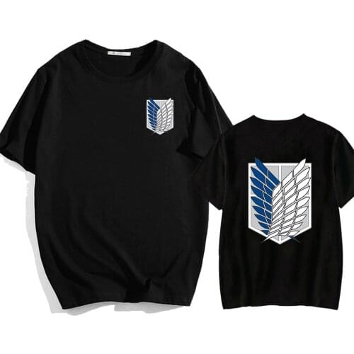 Japanese Anime Attacks The Harajuku Style of Titan T-shirt Casual Fashion and New Hip Hop Clothes with Short Sleeves