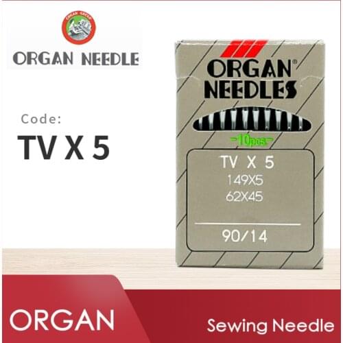 10 PCS TVX5 ORGAN Sewing Machine Needles For Industrial Japan Sewing Accessories TV*5 149X51 62X45 JUKI BROTHER