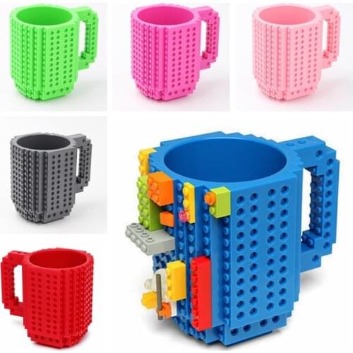 350ml DIY Building Blocks Toy Milk Water Bottle Cup Coffee Mug Legoings Bricks Creative Kit Enlighten Toy For Kid Birthday Gifts