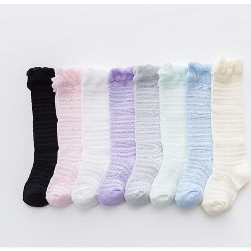 Summer Baby Anti-mosquito Socks Unisex Infant Boy Girsl Mesh Stockings Thin Knee High Socks Solid Coldr Striped Newborn Bebe