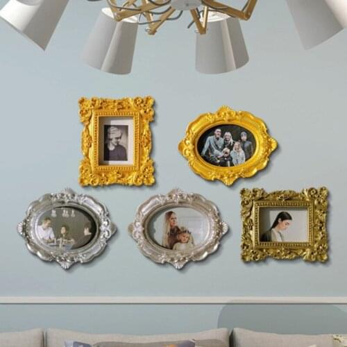 Ins Golden Retro Small Photo Frame Photo Props Frame Ornaments Home Decoration Photo Props Nail Cosmetics Shooting Decoration