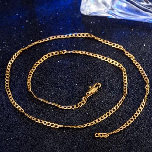 2018 Hot sale chain S925 Silver color 10 pcs 2 mm 16-30 inch 1;1 necklace, for men gold necklace Silver color necklace N28-1