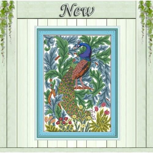 Beautiful peacock animal home decor paintings counted print on canvas DMC 11CT 14CT kits Cross Stitch embroidery needlework Sets
