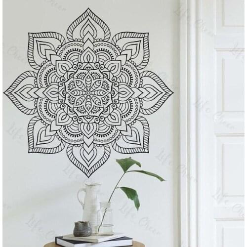 Mandala Flower Wall Sticker Art Wallpaper Indian Religious Yoga Family Living Room Bedroom Decoration Mandala Mural Wallpaper