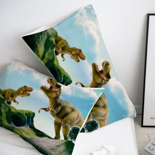 3D Pillow Case,Custom Pillowcase 50x70 50x75 50x80 70x70 Decorative Pillow Cover for boys,Dinosaurs in Jurassic Park Bedding
