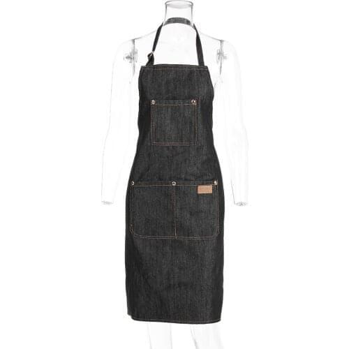 New Salon Barber Cape Hairdresser Apron Black Jean Hairdressing Cape Hair Cutting Dyeing Cloth Hair Styling Cape for Barber Home