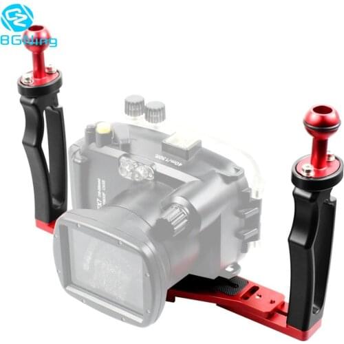 New DSLR Diving Dual Handheld Tray Bracket Handle Grip Rig w/ 1/4" Screw Base Sports Action Cameras Underwater Light Photo Mount