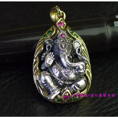 Thai imports, trunk trunk the god of wealth Buddha Thai silver pendant