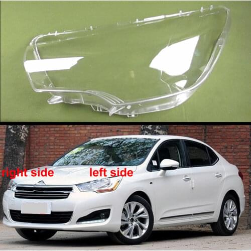 For Citroen C4L 2013 2014 2015 Headlamp Cover Transparent Lamp Shade Glass Front Headlight Shell Mask