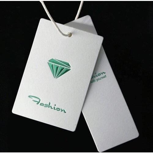 Luxury Custom Design UV print Clothing Paper Hang Tag With String