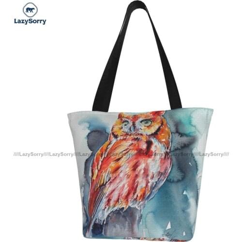Owl Shopping Bag Fashion Vintage Handbag Cloth Streetwear Female Bags