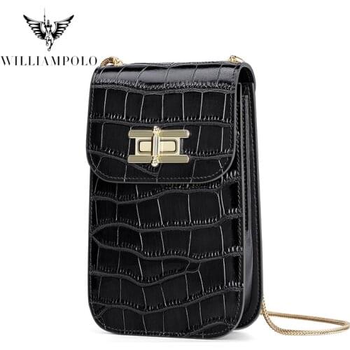 WILLIAMPOLO Crossbody bag For Women 2021 Small Cell Phone Bag Leather Genuine Fashion New Luxury Deisigner Bag Purse #209216