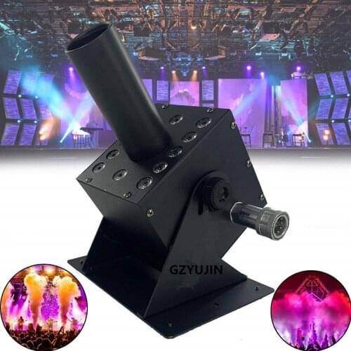 LED CO2 Jet Machine with 12x3W LED DMX Control RGB Co2 Cannon Jet Cryo for Party Disco DJ Event Stage Show with 3 M Hose