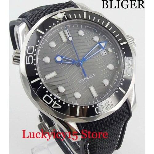 Luminous Automatic Mens Watch Auto Date Adjustment Stainless Steel Watch Case 41mm Wristwatch