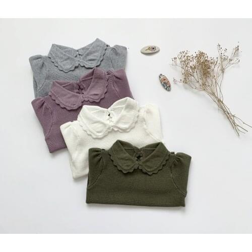 Girls Sweaters Autumn Winter Kids Knitted Sweaters and Pullover Turn-down Collar Girls Cardigan Tops BC341