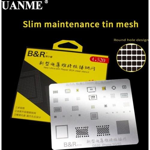 UANME Ultra Thin 0.1mm Motherboard IC Chip Ball Soldering Net Steel Plate For iPhone 5 5s 6 6s Plus 7 7Plus 8 8Plus X